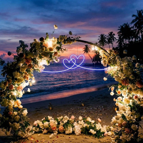 Double Heart Led Neon Sign Light