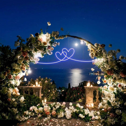 Double Heart Led Neon Sign Light