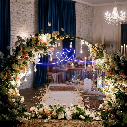 Double Heart Led Neon Sign Light