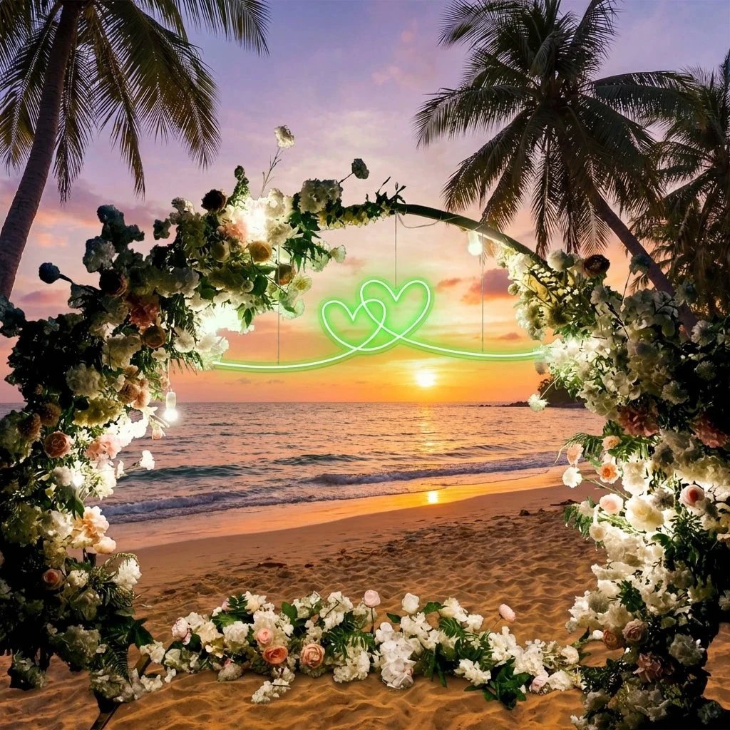 Double Heart Led Neon Sign Light