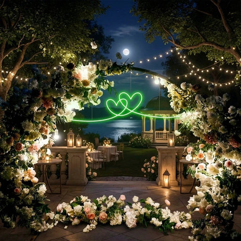 Double Heart Led Neon Sign Light