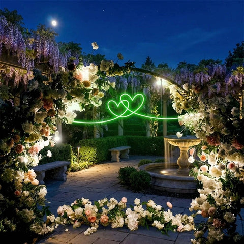 Double Heart Led Neon Sign Light