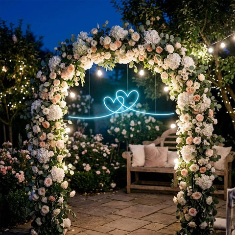 Double Heart Led Neon Sign Light