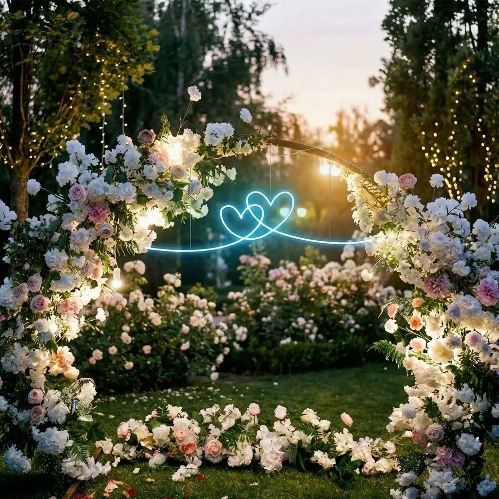 Double Heart Led Neon Sign Light