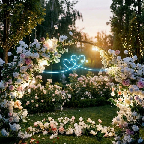 Double Heart Led Neon Sign Light