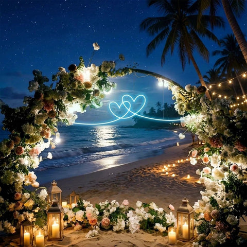 Double Heart Led Neon Sign Light