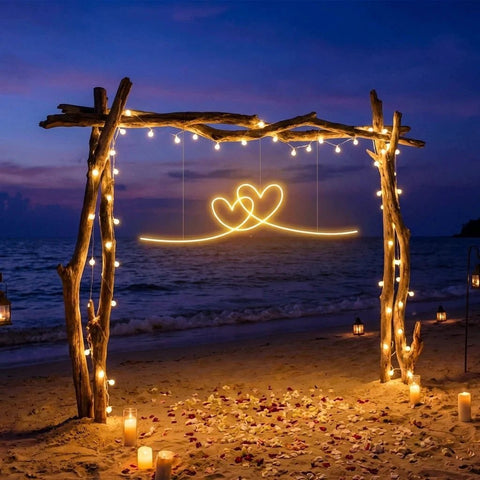 Double Heart Led Neon Sign Light
