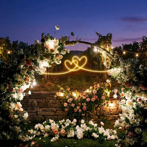 Double Heart Led Neon Sign Light