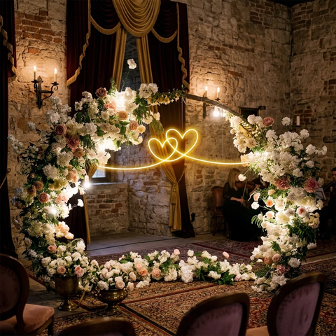 Double Heart Led Neon Sign Light