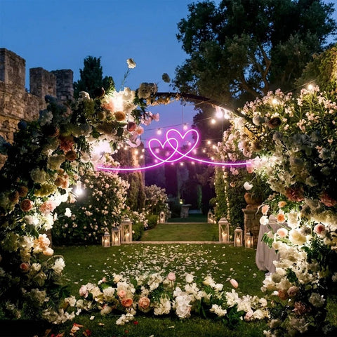 Double Heart Led Neon Sign Light