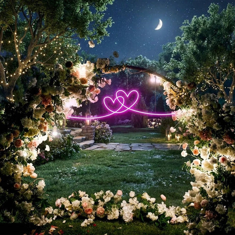 Double Heart Led Neon Sign Light