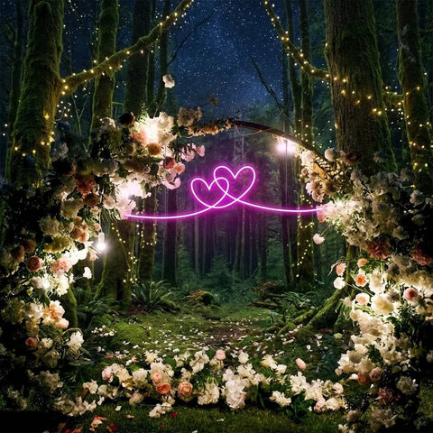 Double Heart Led Neon Sign Light