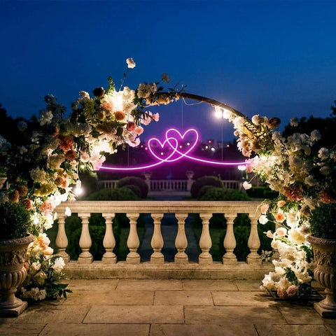 Double Heart Led Neon Sign Light