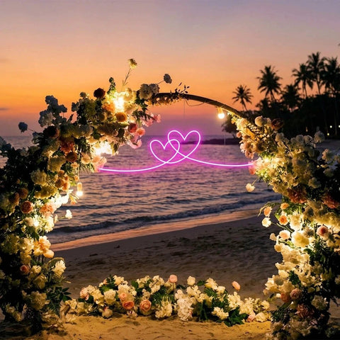 Double Heart Led Neon Sign Light