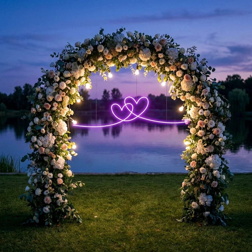 Double Heart Led Neon Sign Light