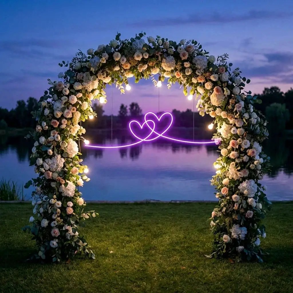 Double Heart Led Neon Sign Light