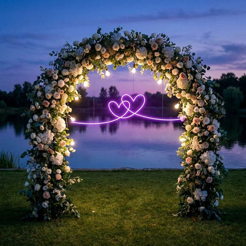 Double Heart Led Neon Sign Light