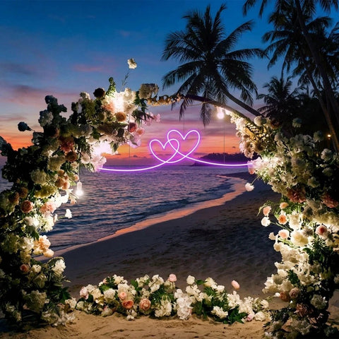 Double Heart Led Neon Sign Light