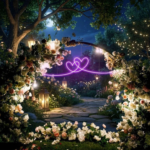 Double Heart Led Neon Sign Light