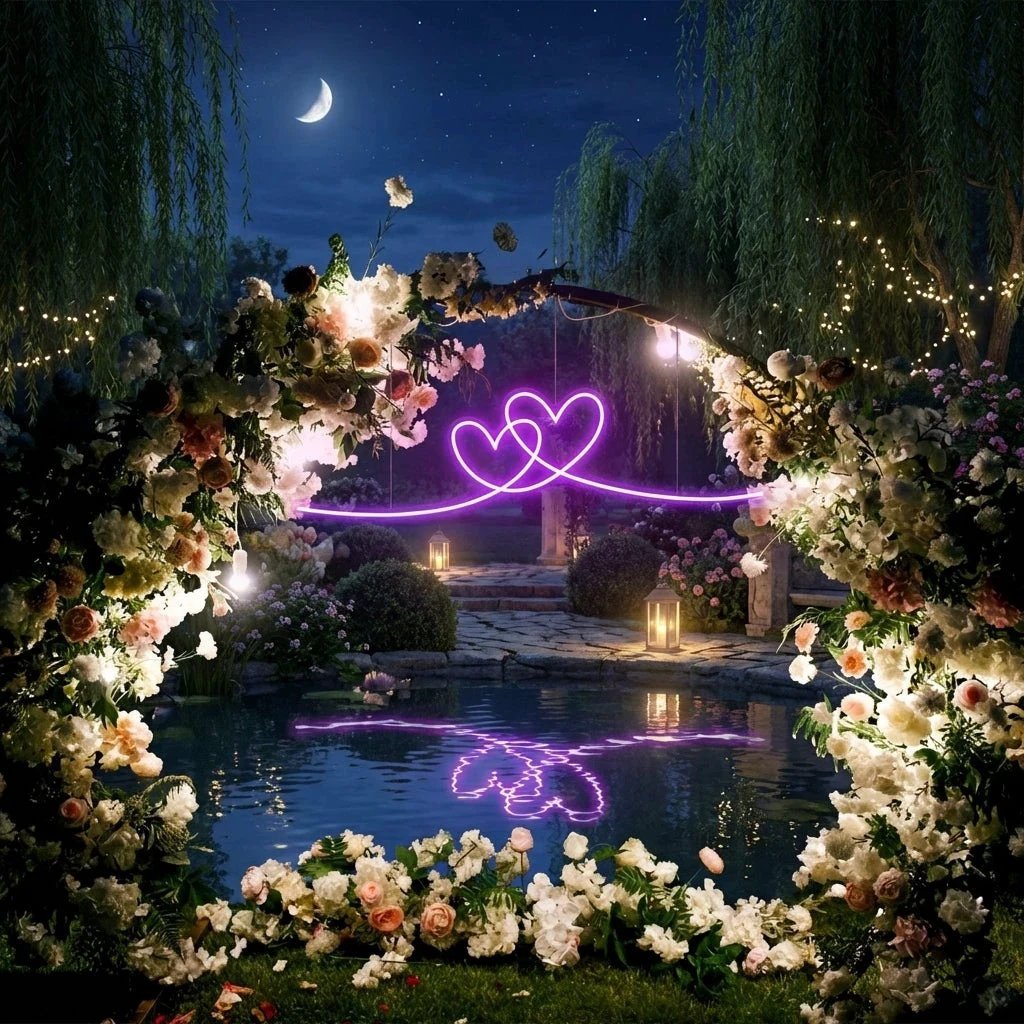 Double Heart Led Neon Sign Light
