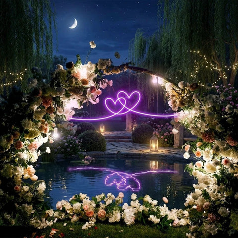 Double Heart Led Neon Sign Light