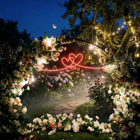 Double Heart Led Neon Sign Light