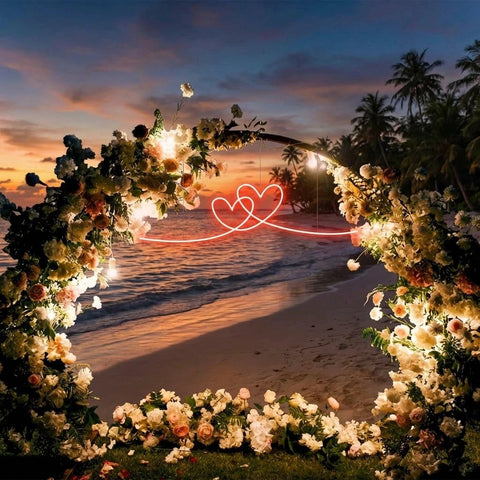 Double Heart Led Neon Sign Light