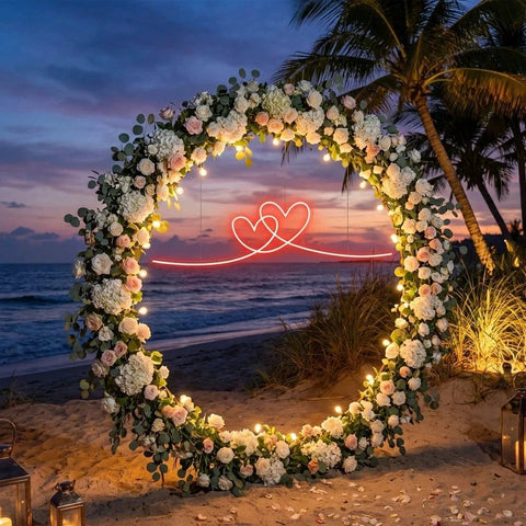 Double Heart Led Neon Sign Light