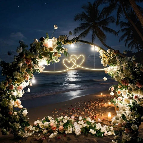 Double Heart Led Neon Sign Light