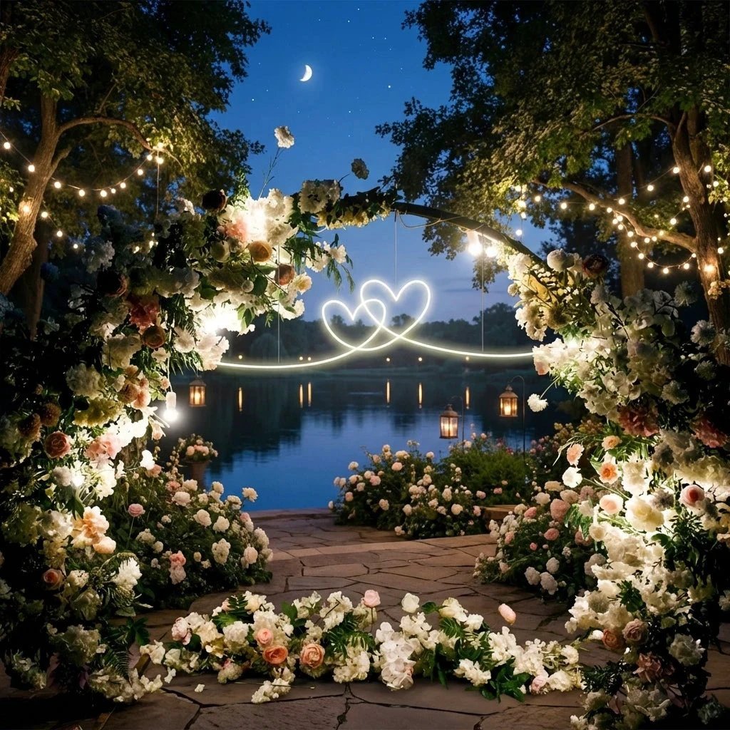 Double Heart Led Neon Sign Light