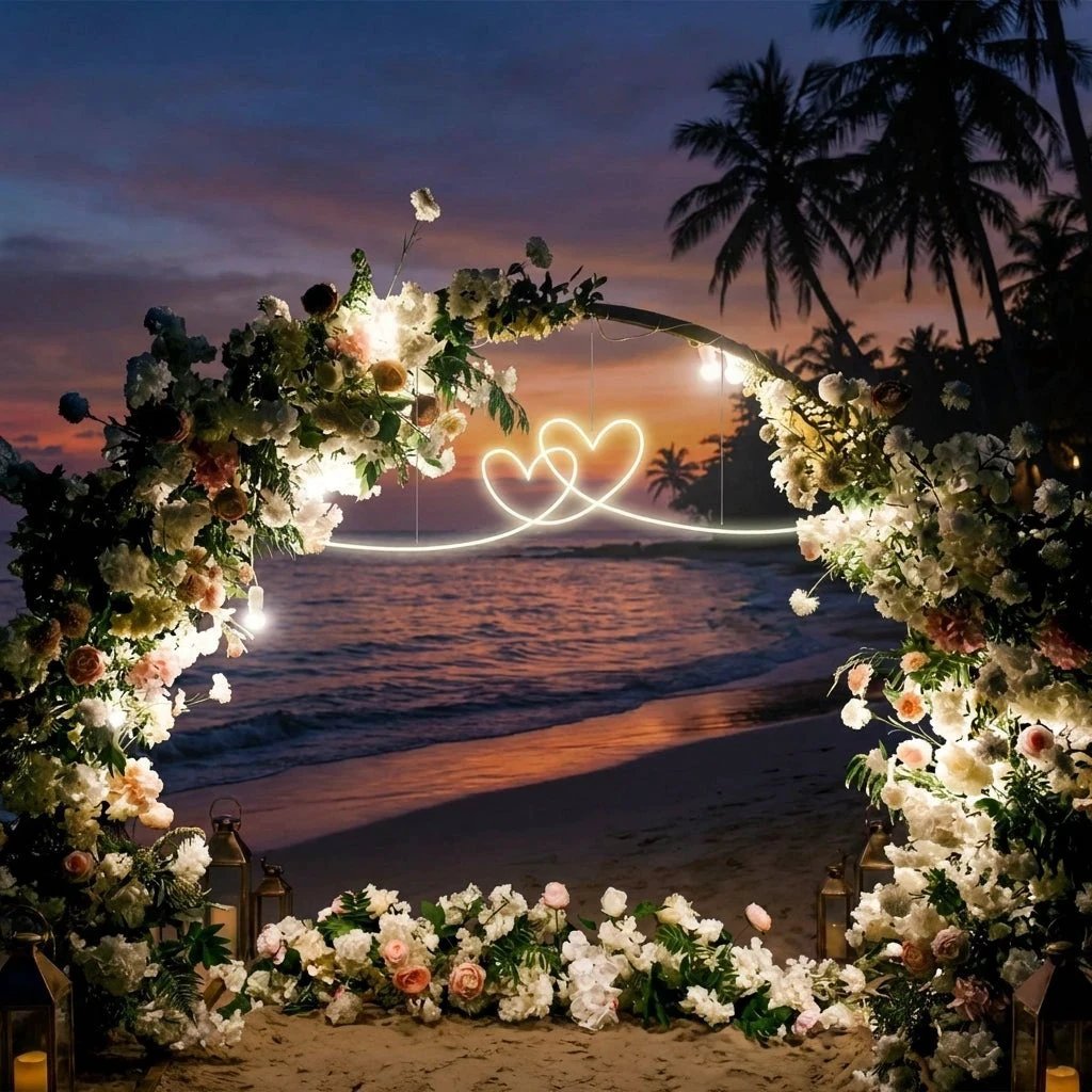 Double Heart Led Neon Sign Light