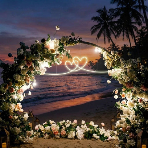Double Heart Led Neon Sign Light