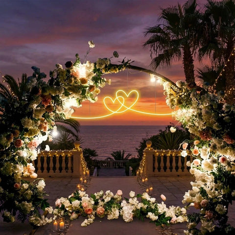Double Heart Led Neon Sign Light