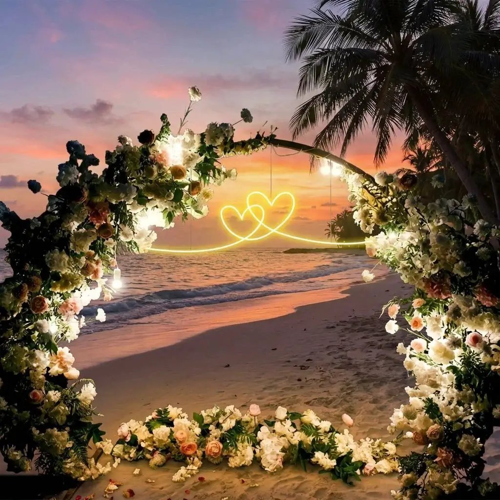 Double Heart Led Neon Sign Light