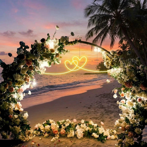 Double Heart Led Neon Sign Light