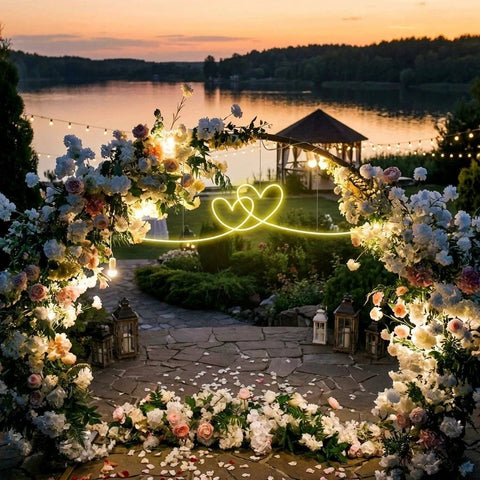Double Heart Led Neon Sign Light