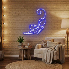 Downward Facing Cat Led Neon Sign Light