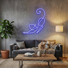 Downward Facing Cat Led Neon Sign Light