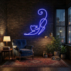 Downward Facing Cat Led Neon Sign Light