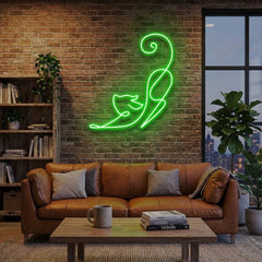 Downward Facing Cat Led Neon Sign Light