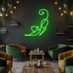 Downward Facing Cat Led Neon Sign Light