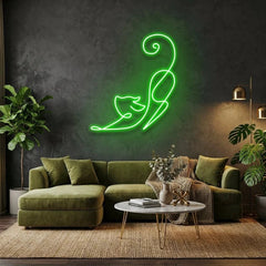 Downward Facing Cat Led Neon Sign Light