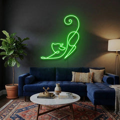 Downward Facing Cat Led Neon Sign Light