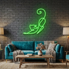 Downward Facing Cat Led Neon Sign Light