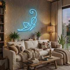 Downward Facing Cat Led Neon Sign Light