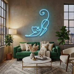 Downward Facing Cat Led Neon Sign Light