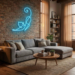 Downward Facing Cat Led Neon Sign Light