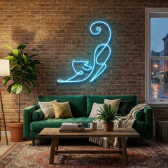Downward Facing Cat Led Neon Sign Light