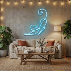 Downward Facing Cat Led Neon Sign Light