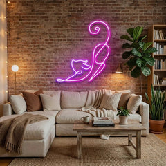 Downward Facing Cat Led Neon Sign Light